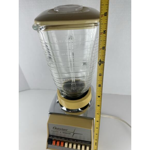 VTG Oster "Osterizer" Cycle Blend 9 Speed Blender Yellow & Chrome Retro Kitchen - Picture 5 of 6